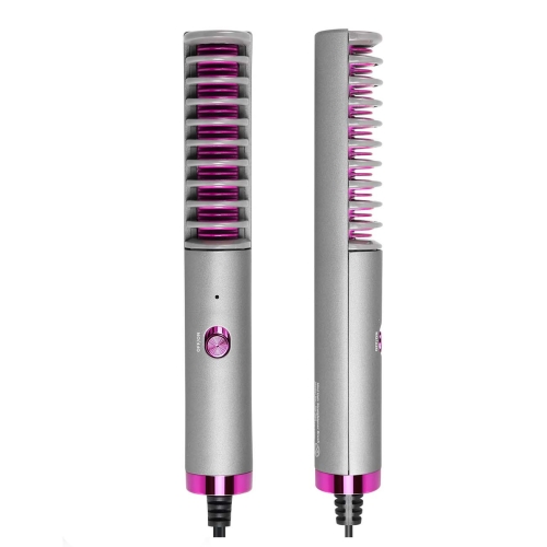 

Mini Portable Straight Hair Beard Comb Multifunctional Negative Ion Protective Power Generation Thermal Comb，US Plug