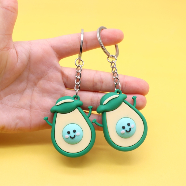 

15 PCS Avocado Keychain Schoolbag Coin Purse Silicone Cute Pendant(Happy Avocado )