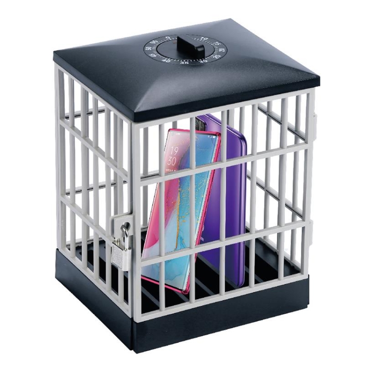

6802 Cell Phone Prison Cell Phone Storage Box with Alarm Clock Timer(Gray)
