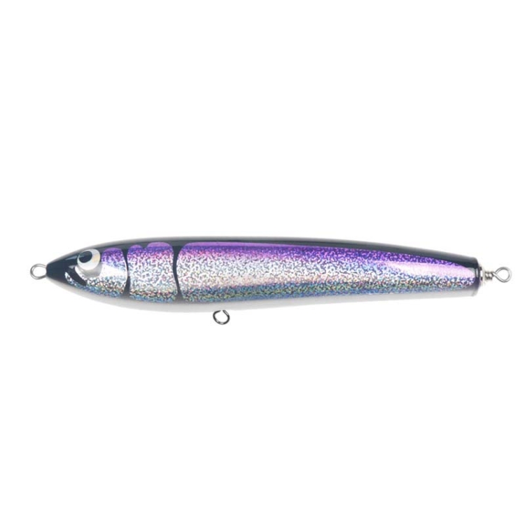 

120g 22cm Floating Water Wooden Handmade Big Pencil Deep Sea Boat Fishing Wave Lying Tuna Bait(Purple Laser)