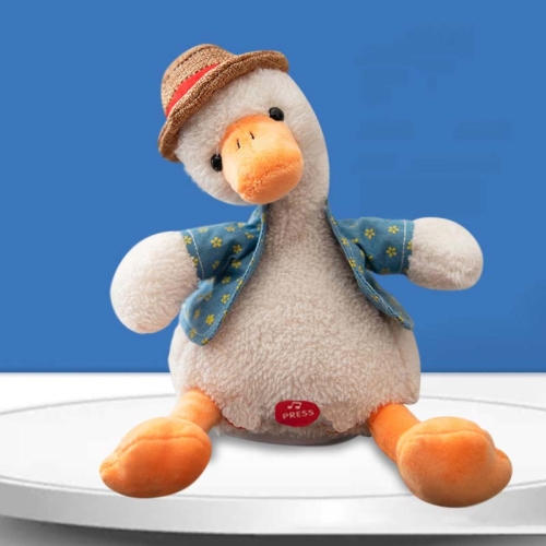 

Repeat Duck Tricky Duck Learn Talking Singing Plush Duck Toy, Style:Battery Powered