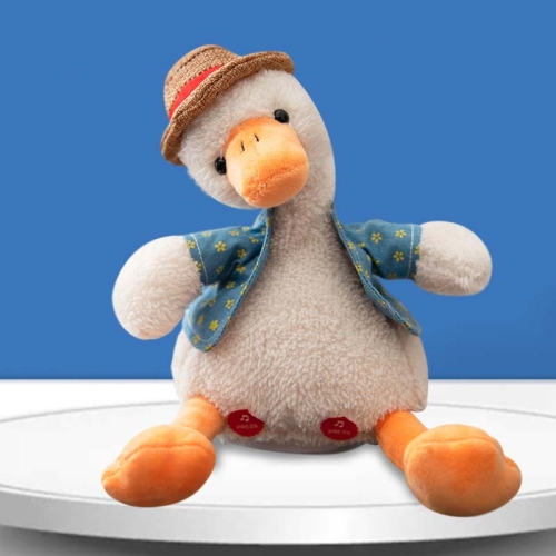 

Repeat Duck Tricky Duck Learn Talking Singing Plush Duck Toy, Style:USB Charging+Recording