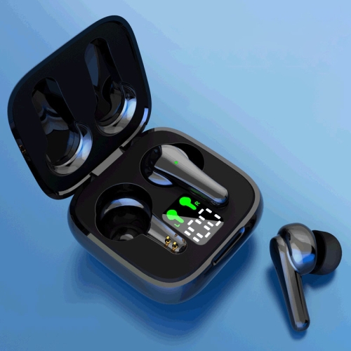 

J6 TWS ANC Noise Reduction Digital Display Wireless Bluetooth Headse(Black )
