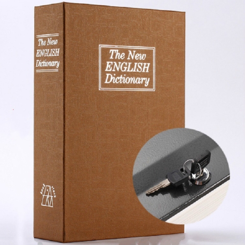 

Simulation English Dictionary Book Safe Piggy Bank Creative Bookshelf Decoration, Trumpet Key Version, Color:Coffee