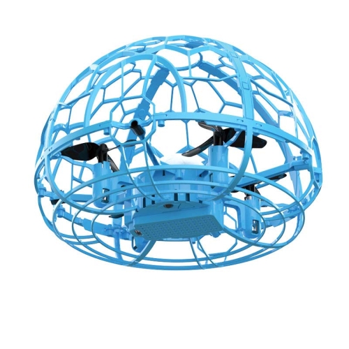 

Colorful Light Induction Flying Ball Remote Control Four-Axis Drone Fully Protected Grid Handheld Plane, Style:Blue Sensor
