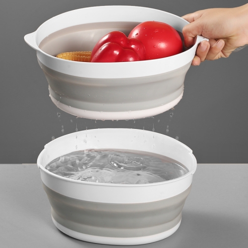 

2 Sets Double-Layer Foldable Drain Washing Basket Kitchen Storage Basket Fresh Fruits & Vegetables Large