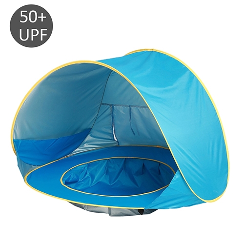 

Baby Beach Tent Waterproof Pop Up Portable Shade Pool UV Protection Sun Shelter for Infant Kids Outdoor Camping Sunshade(Blue)