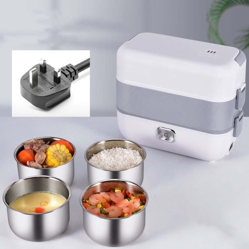 

Lunch Box With Electric Heating And Heat Preservation Can Be Plugged In Barrel Office Worker Rice Cooker, Specifications:UK Plug, Style:Four Gallbladder