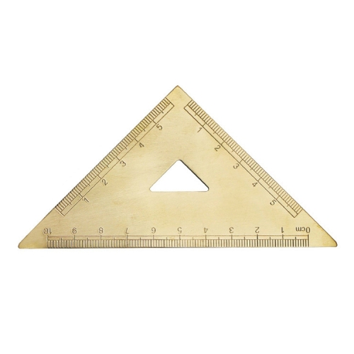 

4 PCS Brass Retro Drawing Ruler Measuring Tools, Model: 0-10cm Isosceles Triangle Ruler