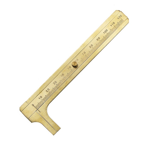 

4 PCS Brass Retro Drawing Ruler Measuring Tools, Model: 0-120mm Caliper Single Scale