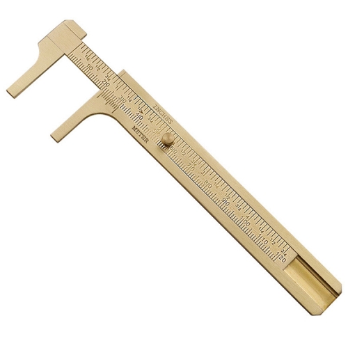 

4 PCS Brass Retro Drawing Ruler Measuring Tools, Model: 0-120mm Caliper Double Scale