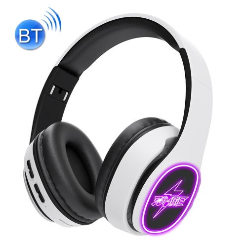 

Head-mounted Wireless Bluetooth Headset Luminous Card Music Headset, Style:Lightning(White )