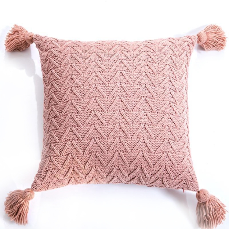 

Home Accessories Knitted Pillowcase Without Core, Size: 45 x 45 cm(Rubber Powder)