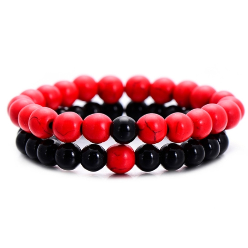 

2PCS/Set Couples Distance Bracelet Classic Natural Stone Beaded Bracelets