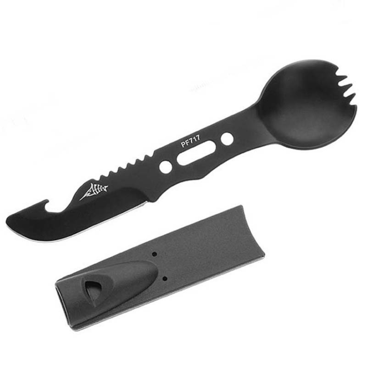 

2 PCS Multifunctional Camping Tableware Knife Fork And Spoon Integrated Outdoor Survival Tool,Random Color Delivery