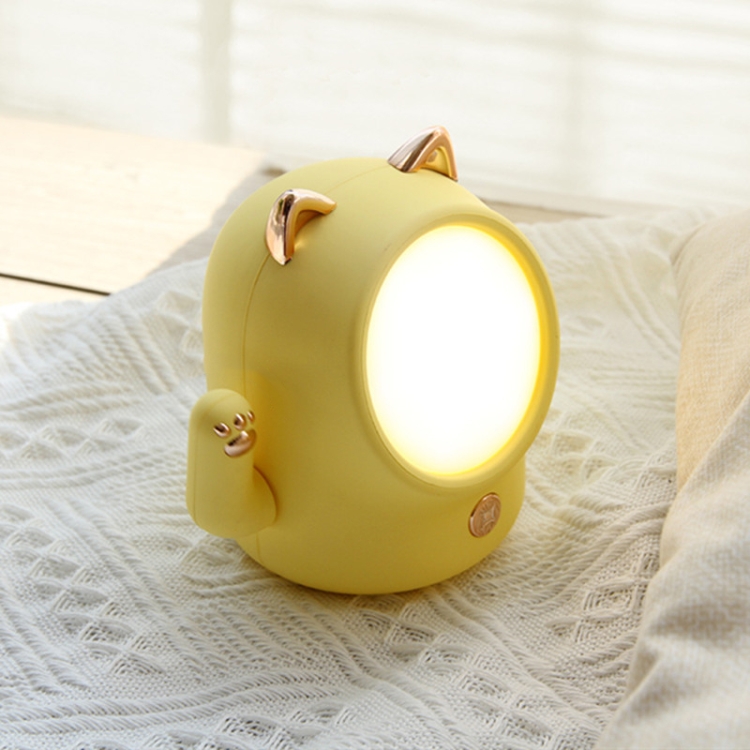 

Lucky Cat Night Light USB Infinite Dimming LED Bedroom Nursing Bedside Lamp(Yellow)