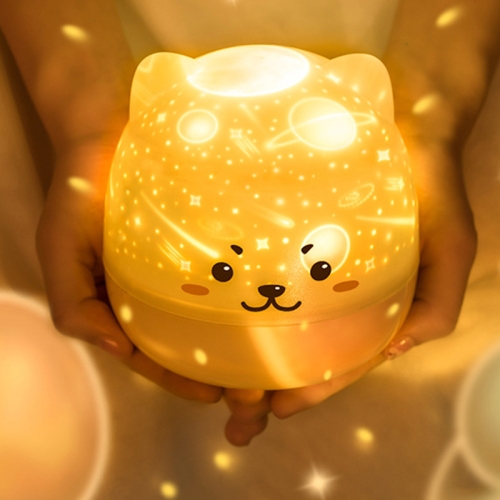 

Children Starry Sky Projection Lamp USB Rotating LED Night Light Music Box Chargeable Sleeping Light(Cute Dog)