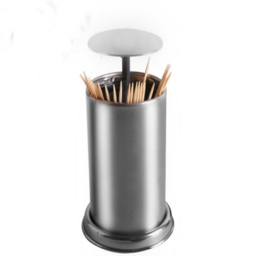 

2 PCS Push-Type Toothpick Box Automatic Pop-Up Stainless Steel Dustproof Toothpick Holder