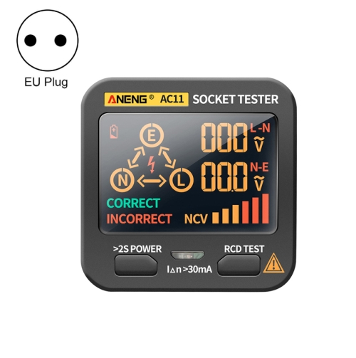 

ANENG AC11 Multifunctional Digital Display Socket Tester Electrical Ground Wire Tester(EU Plug)