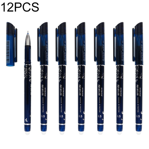 

12 PCS Erasable Nib 0.5mm Ballpoint Boutique Gifts Student Stationery Office Writing Pen(Navy Blue)