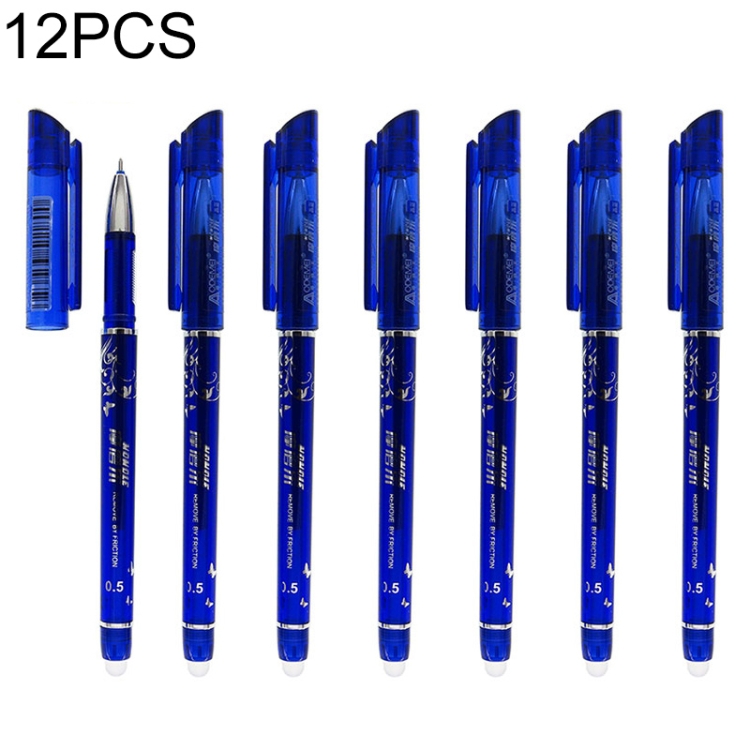 

12 PCS Erasable Nib 0.5mm Ballpoint Boutique Gifts Student Stationery Office Writing Pen(Blue)