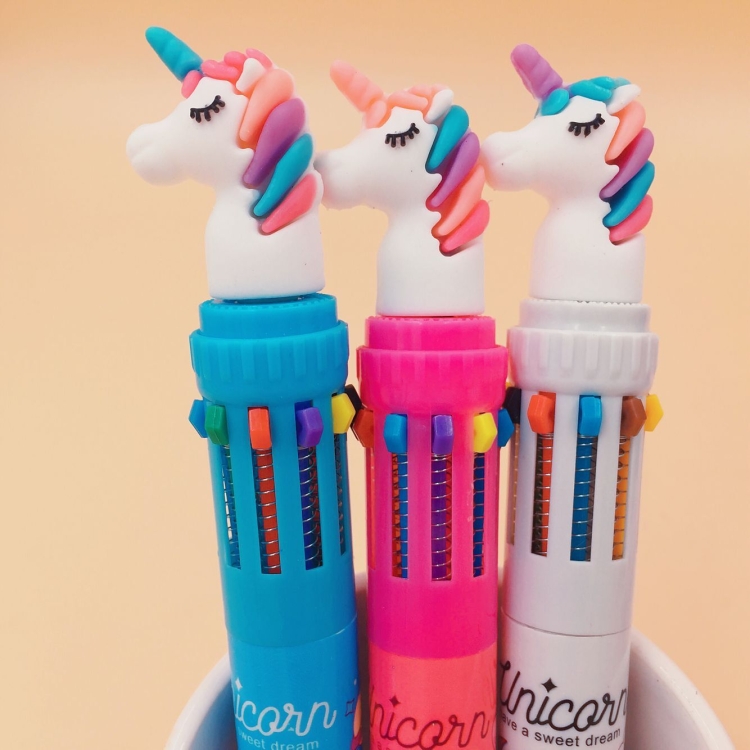 

36 PCS Unicorn 10 Colors Chunky Ballpoint Pen School Office Supply Random Design