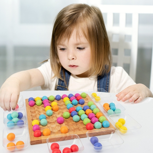 

Colored Beads For Fun Parent-Child Interaction Concentration Training Wooden Early Childhood Education Board Game