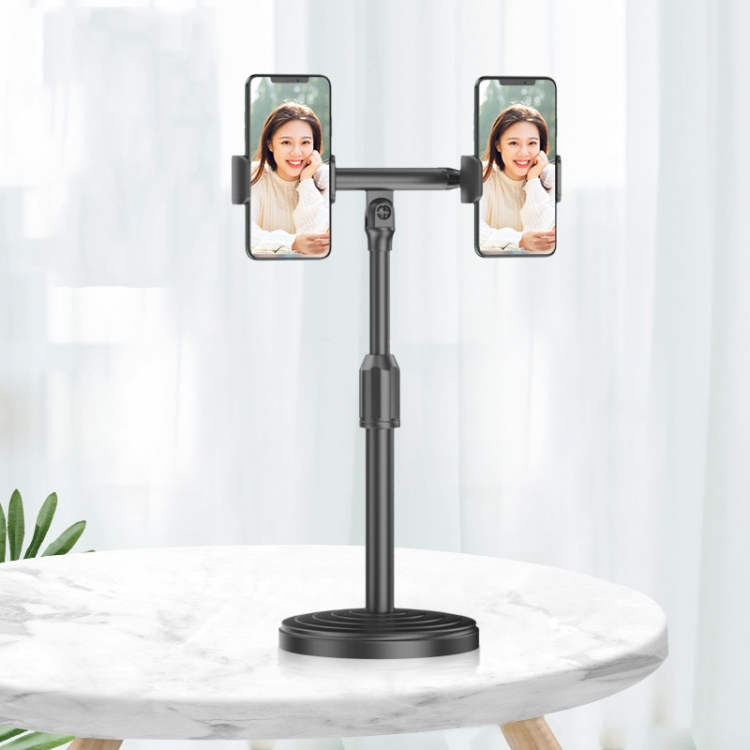 

2 PCS Desktop Universal Retractable Multifunctional Mobile Phone Live Broadcast Stand, Specification: Dual Positions
