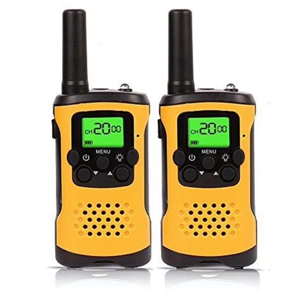 

1 Pair Kids Walkie Talkies, 22-Channel FRS/GMRS Radio, 3km Range Mini Two Way Radios with Flashlight and LCD Screen(Yellow)