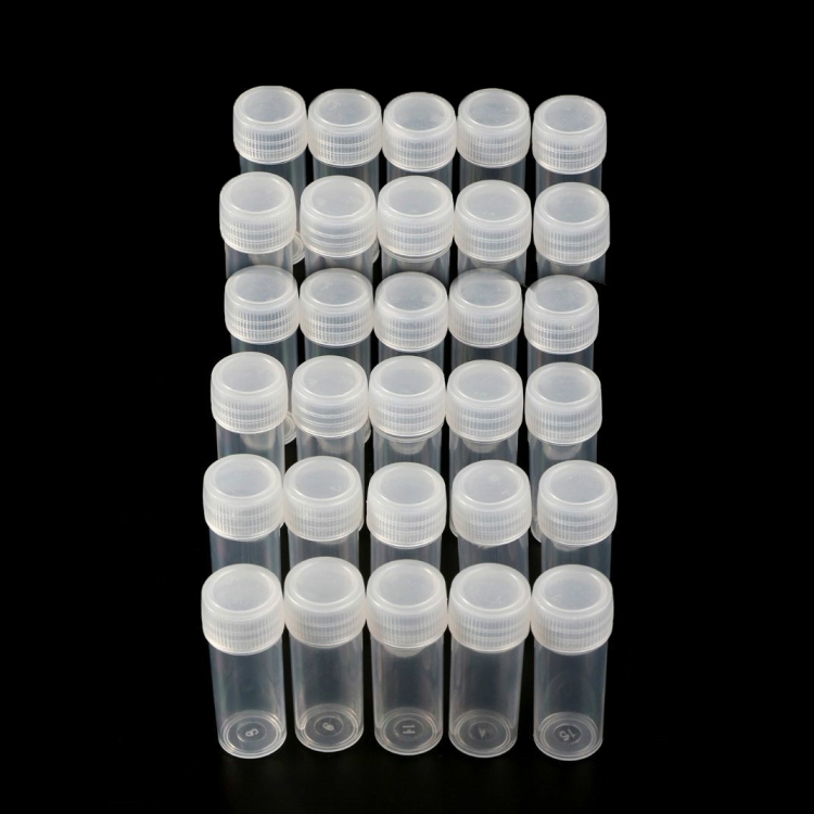 

30 PCS 5ml Plastic Test Tubes Vials Sample Container, Powder Craft Screw Cap Bottles for Office School Chemistry Supplies, Capacity:5ml