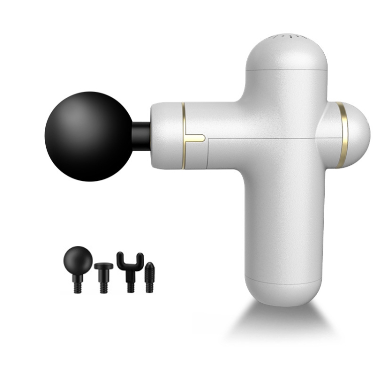 

Mini Sports Fitness Portable Fascia Gun Muscle Relaxation Massager 4 Gears 4 Heads 7.4V (White)