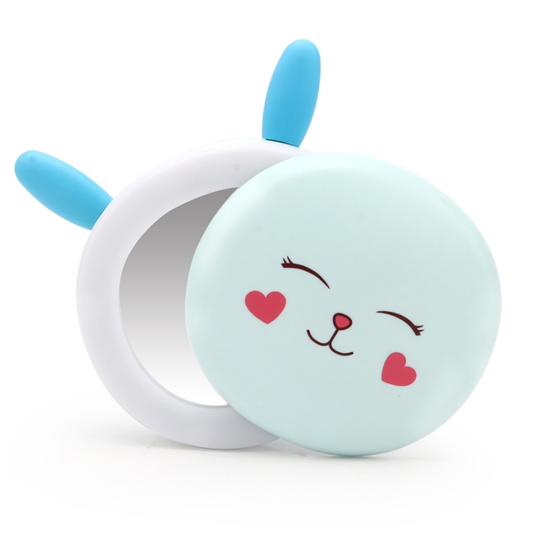 

USB Mini Makeup Mirror Fill Light Lamp Hand Warmer Three-In-One Rechargeable Hand Warmer(Bunny Blue )