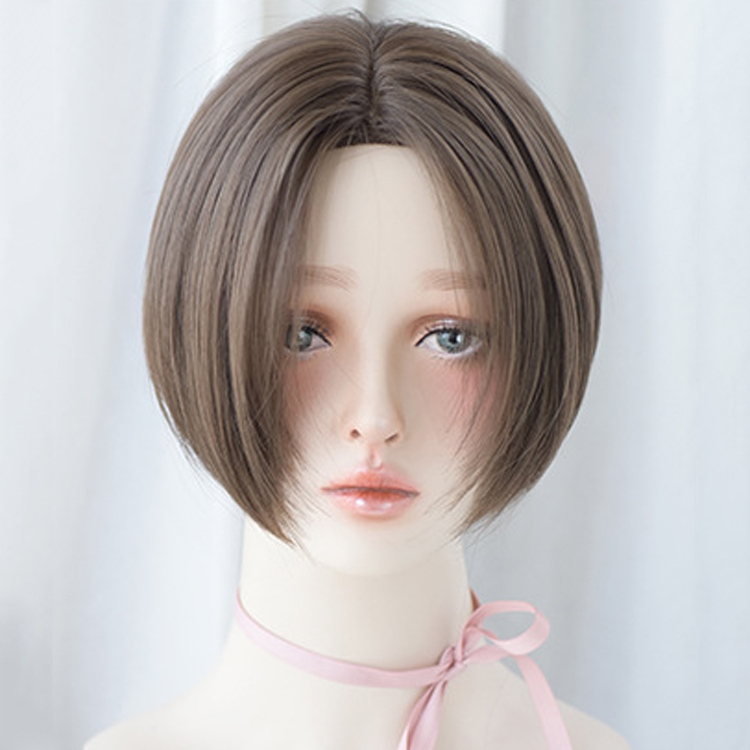 

Women Short Wigs Natural And Lifelike Hair Cover, Colour: Cool Brown 25CM