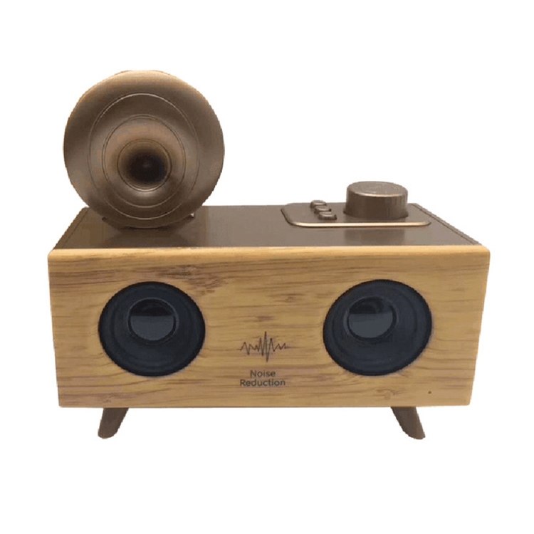 

B6 Wooden Double Speakers Wireless Bluetooth Speaker Subwoofer Portable Outdoor Radio 3D Surround Small Speaker(Light Wood)