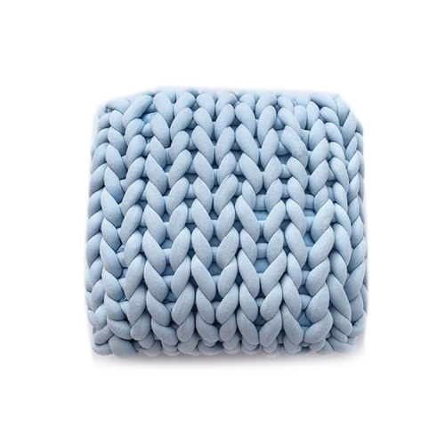 

Handmade Knitted Pillow Sofa Car Cushion, Size: 35 x 35 CM(Light Blue)