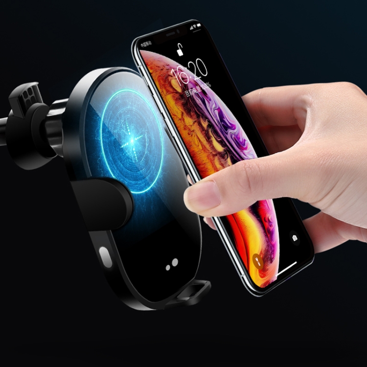 

H5 Car Mobile Phone Wireless Charger Bracket Navigation Automatic Induction For Huawei Mobile Phone Charger, Model: Blue Light