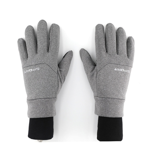 

QX-2020-005 Outdoor Cycling Mountaineering Skiing Waterproof Windproof Touch Screen Plus Velvet Warm Sports Gloves, Size: L(Gray)