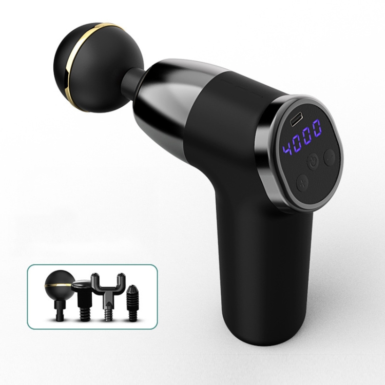

Fascia Gun Pocket Electric Shock Gun Muscle Massage Gun, Specification: LCD Screen 20-speed (Black)
