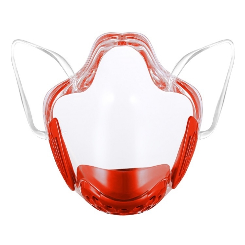 

2 PCS PC Shield Isolation Anti-Fog Anti-Splash Protective Lip Language Face Shield, Size: Free Size(Red)