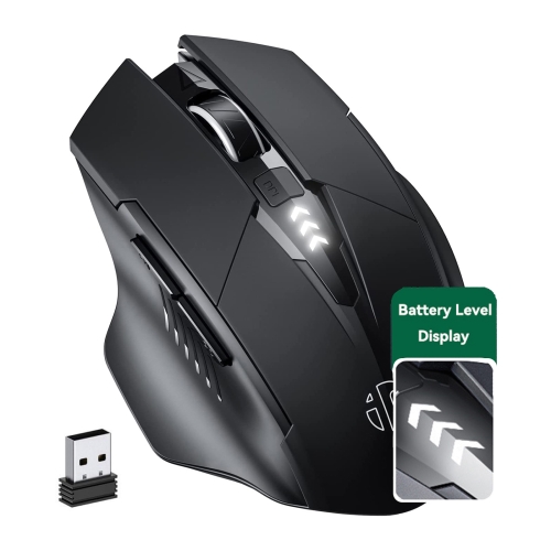 

Inphic PM6 6 Keys 1000/1200/1600 DPI Home Macro Programming Gaming Wireless Mechanical Mouse, Colour: Black Wireless+Bluetooth 4.0+Bluetooth 5.0