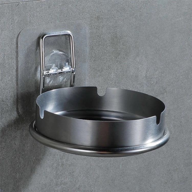 

Ashtray+Transparent Sticker 4 PCS Hotel Toilet Bathroom Stainless Steel Ashtray Cigarette Storage Rack