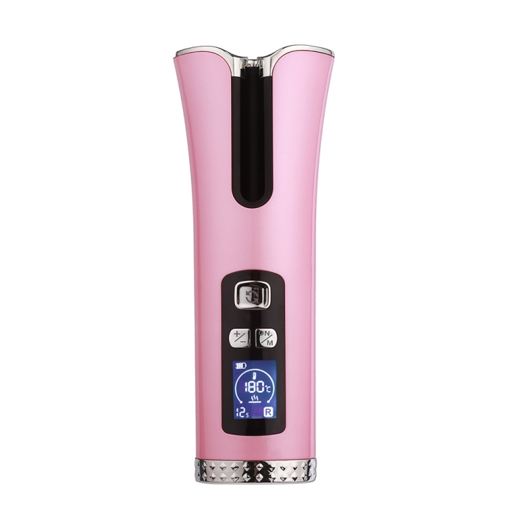 

USB Charging Automatic Rotating Curling Iron Portable Wireless Travel Curling Iron(Pink)