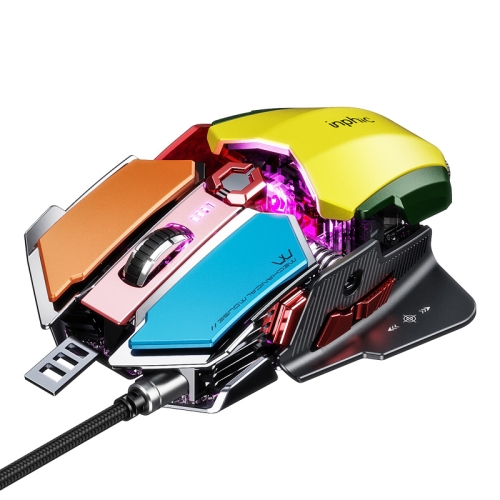 

Inphic PG6 9 Keys Macro Definition Gaming USB Luminous Wired Mouse, Cable Length: 1.8 M(Colorful)