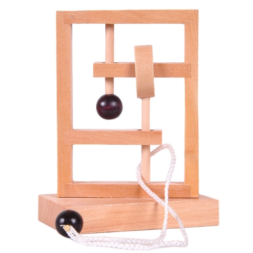 

2 PCS Wooden 3D Educational Toys Space Thinking Untie Rope Game