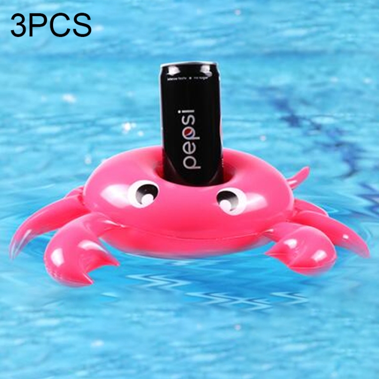 

3 PCS Crab Shape Inflatable Floating Drink Coaster, Middle Ring Diameter: 7.5cm