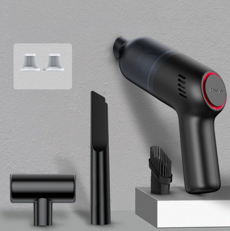 

SHANEN 120W 8000Pa Car Vacuum Cleaner Car Wireless Charging High-Power Powerful Mini Handheld Vacuum Cleaner Black Filterx2