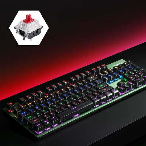 

Inphic V910 Mechanical Metal Wired Keyboard Full-key Non-rush Gaming Keyboard, Cable Length: 1.5m, Colour: Dark Night Green Red Axis