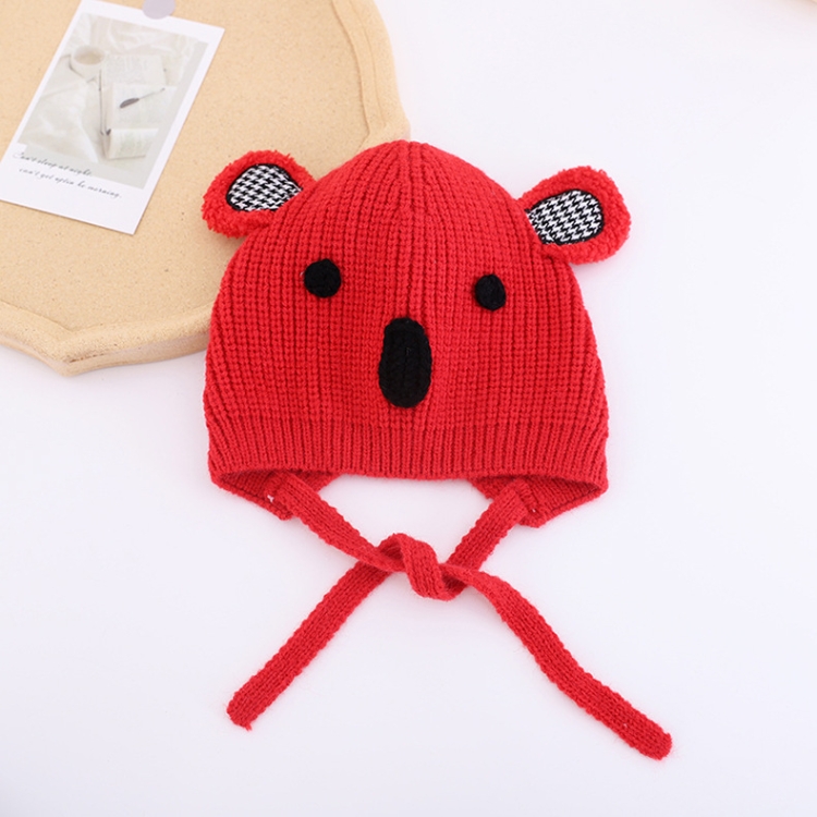 

MZ9757 Little Bear Head Children Woolen Hat Cartoon Children Hat, Size: Around 48-52cm(Red)