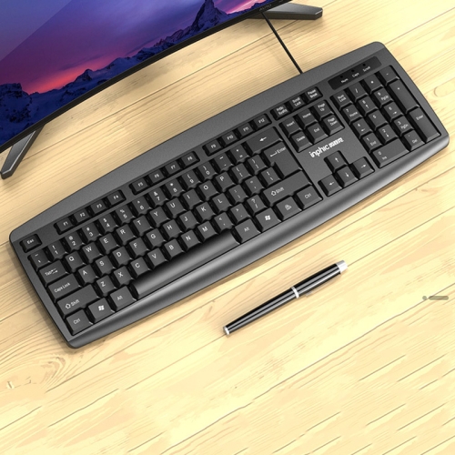 

Inphic V580 104 Keys Office Silent Gaming Wired Keyboard, Cable Length: 1.5m, Colour: Black Value Version