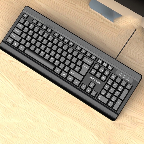 

Inphic V580 104 Keys Office Silent Gaming Wired Keyboard, Cable Length: 1.5m, Colour: Black Upgrade Version